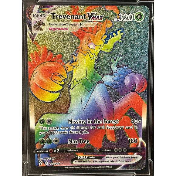 2021 Pokémon Trevenant VMAX #206 Evolving Skies ArenaClub Graded GEM MINT 10 - Picture 2 of 4